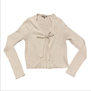 Gaze Green Tie Front Cardigan Sweater